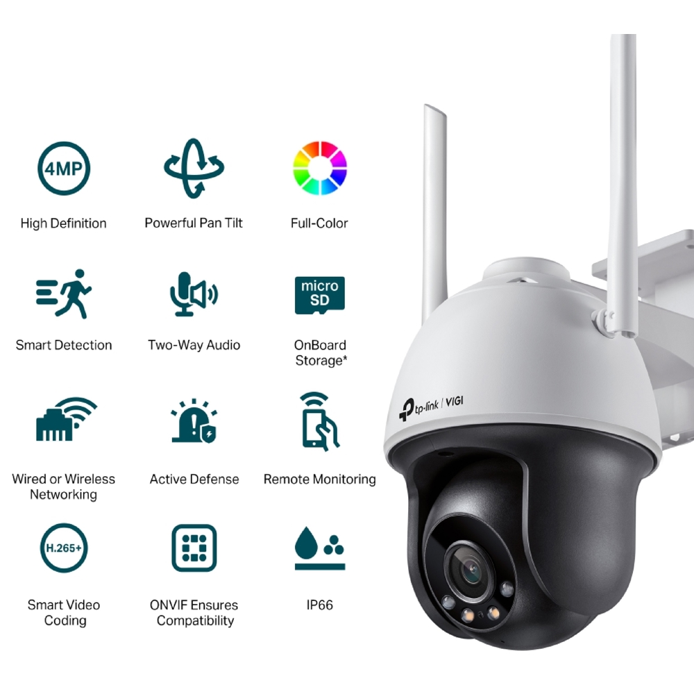 ვიდეო სათვალთვალო კამერა TP-Link VIGI C540-W(4mm), Wireless Outdoor Security Camera, 4MP, White