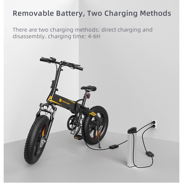 ADO A20F+, 500W, Smart APP, Folding Electric Bike, 25KM/H, Black