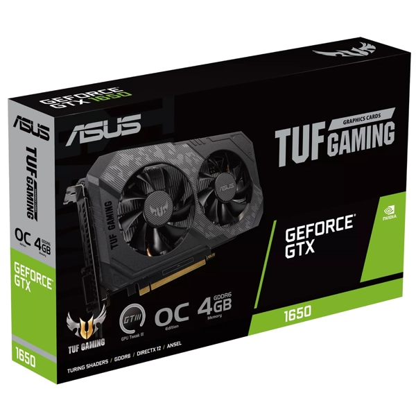 ვიდეო ბარათი ASUS 90YV0GX2-M0NA00, Gaming GeForce GTX1660, 4GB, 128Bit, HDMI, DVI-D, DP, Black