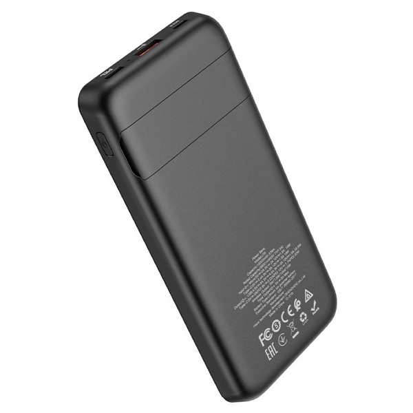 პორტატული დამტენი Hoco J76, 10000mAh, USB, Micro-USB, Type-C, Power Bank, Black