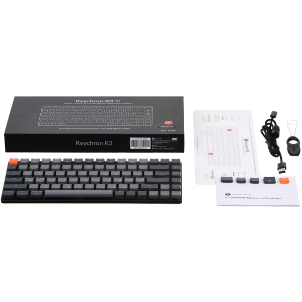 კლავიატურა Keychron K3D1, Optical Red, Wireless, USB, BT, Gaming Keyboard, Black