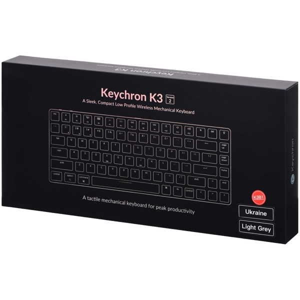 Keychron K3A3, Gateron Brown, Wireless, USB, BT, Gaming Keyboard, Black