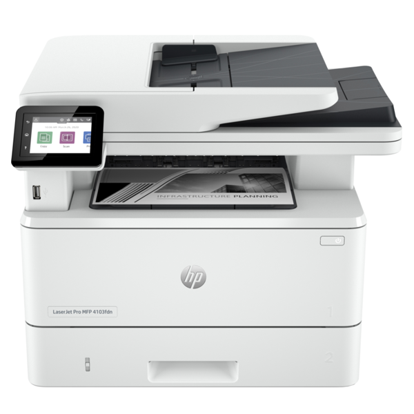 პრინტერი HP 2Z628A LaserJet Pro 4103fdn, MFP, A4, USB, Ethernet, White - დაპროგრამებული განულებული