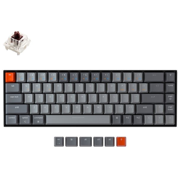 კლავიატურა Keychron K6V3, Hot-Swap Brown, Wireless, USB, BT, Gaming Keyboard, Black