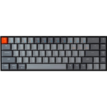 კლავიატურა Keychron K6V1, Hot Swappable Red, Wireless, USB, BT, Gaming Keyboard, Black