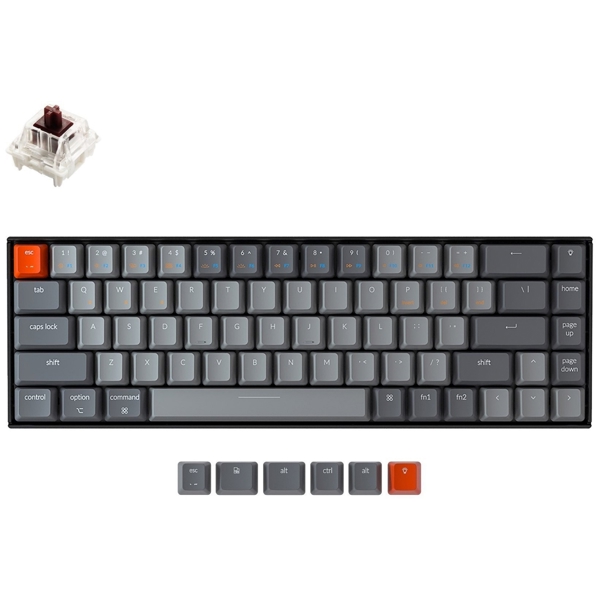 კლავიატურა Keychron K6O3, Gateron Brown, Wireless, USB, BT, Gaming Keyboard, Black