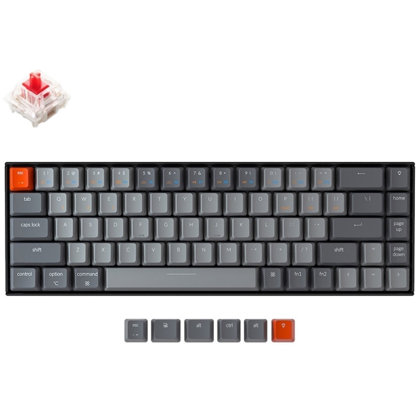 კლავიატურა Keychron K6O1, Gateron Red, Wireless,, USB, BT, Gaming Keyboard, Black