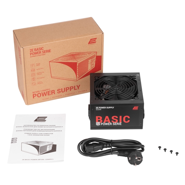 კვების ბლოკი 2E 2E-BP500-120APFC, 500W, Power Supply, Black