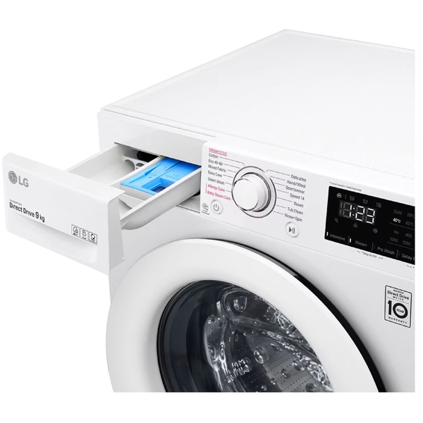 სარეცხი მანქანა LG F4WV309S3E, 9Kg, B, 1400Rpm, 73Db, Washing Machine, White