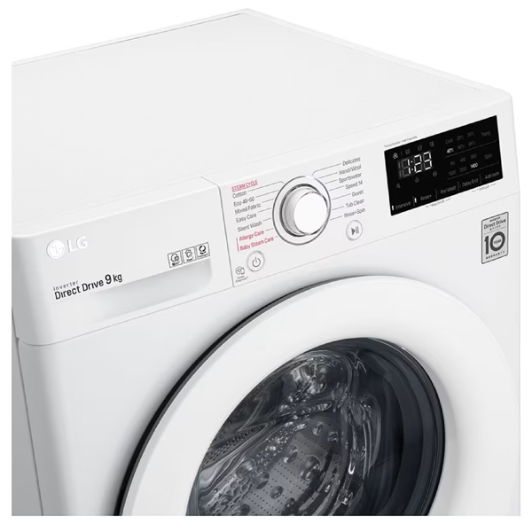 სარეცხი მანქანა LG F4WV309S3E, 9Kg, B, 1400Rpm, 73Db, Washing Machine, White