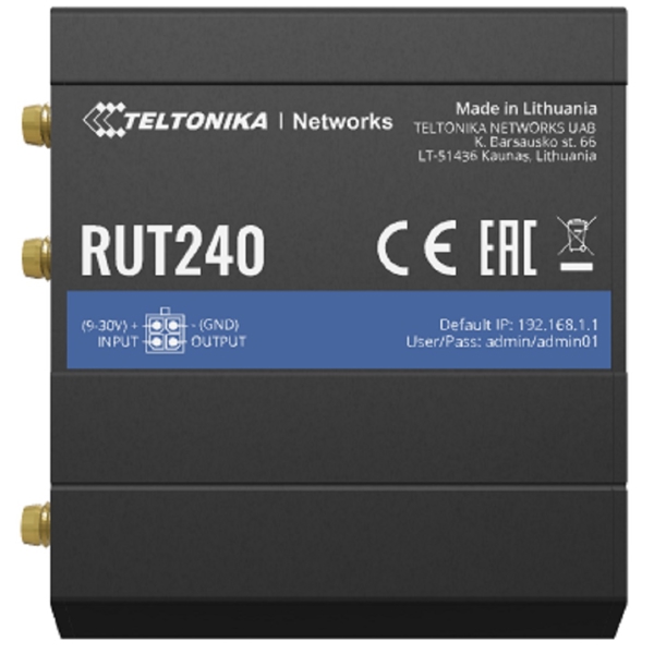 Teltonika RUT24006E000, 150Mbps, LTE Router, Black