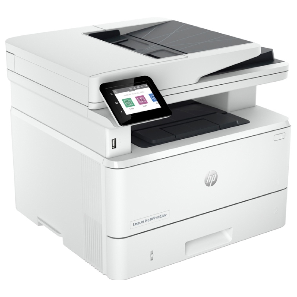 პრინტერი HP 2Z627A LaserJet Pro 4103dw, MFP, A4, USB, WIFI, Ethernet, White - განულებული დაპროგრამებული