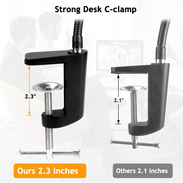 Amada AMWS02, 25", Webcam Stand With Flexible Gooseneck Stand, Black