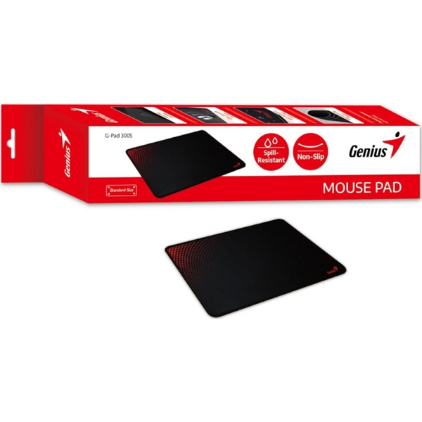 მაუსის პადი Genius G-Pad 300S, Mouse Pad, M, Black/Red