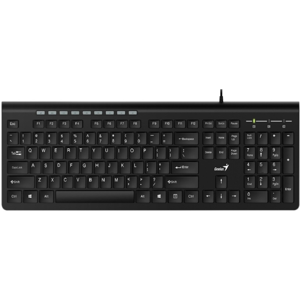 Genius SlimStar 230II, Wired, USB, Keyboard, Black