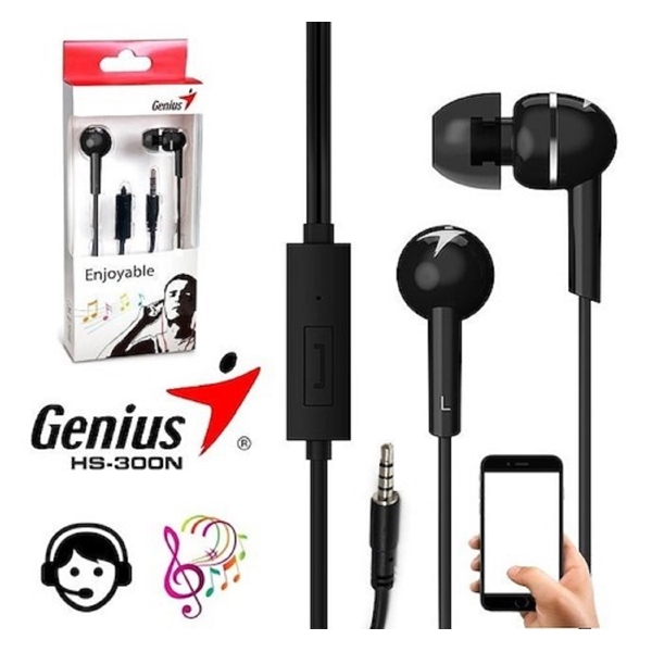 ყურსასმენი Genius HS-M320, In-Ear Headphones, Wired, 3.5mm, Black