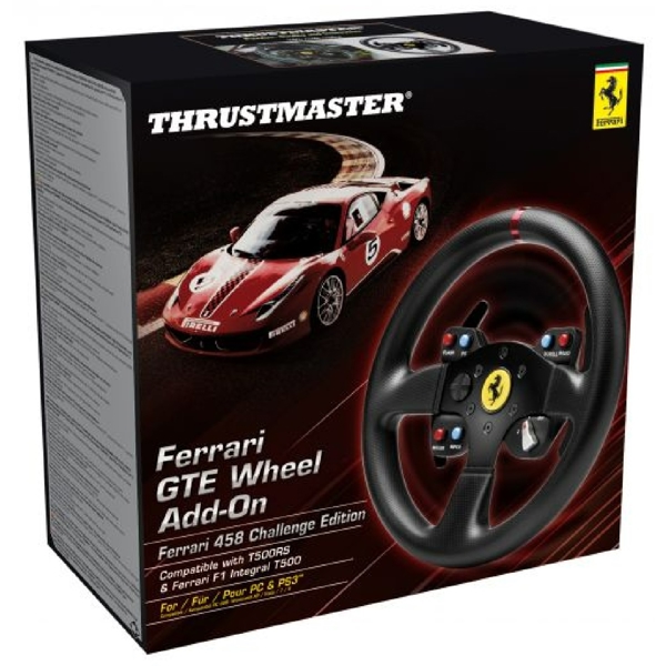 კომპიუტერული საჭე Thrustmaster Ferrari GTE F458, PS3, PS4, Xbox One, PC, Racing Wheel, Black