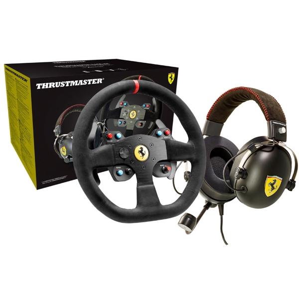 კომპიუტერის საჭე+ყურსასმენი Thrustmaster Ferrari 599XX, PS3, PS4, Xbox One, PC, Racing Wheel, Black