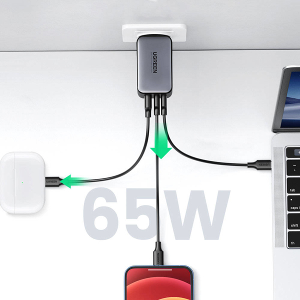 UGREEN CD244 (10335), 65W, Type-c, USB, Space Gray