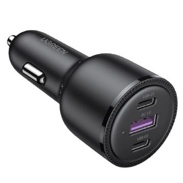 მანქანის დამტენი UGREEN CD239 (20467), 69W, USB, 2xUSB-C, Black