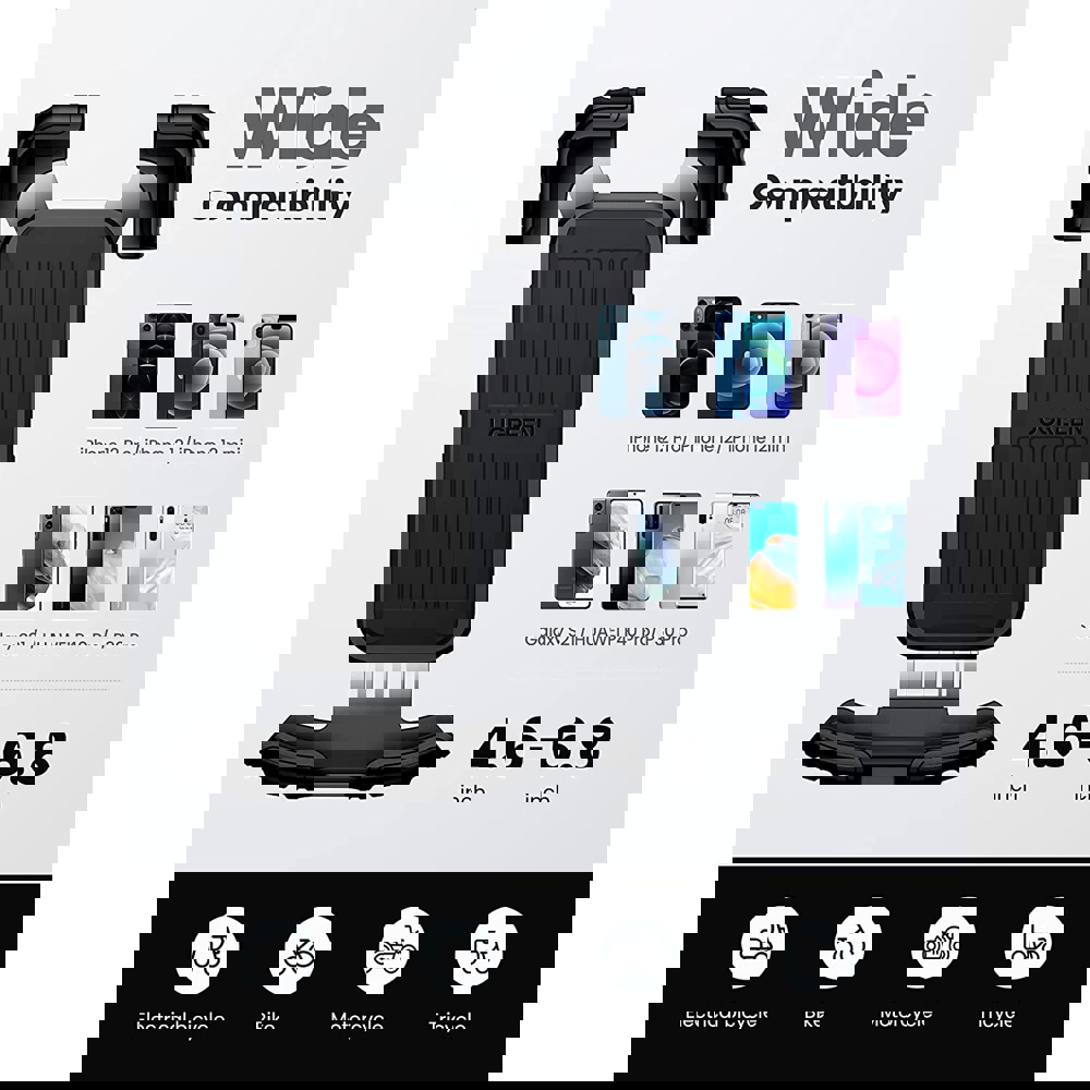 მობილურის დამჭერი UGREEN LP494 (60548), Bike Mount Phone Holder, Black