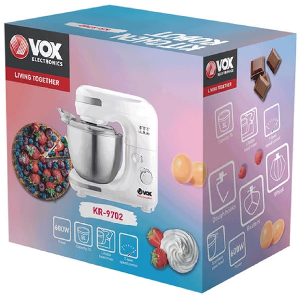 მიქსერი Vox KR9702, 600W, Mixer, White