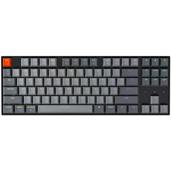 კლავიატურა Keychron K8Q1_Keychron K8, Gateron Red, Wireless, USB, BT, Gaming Keyboard, Black