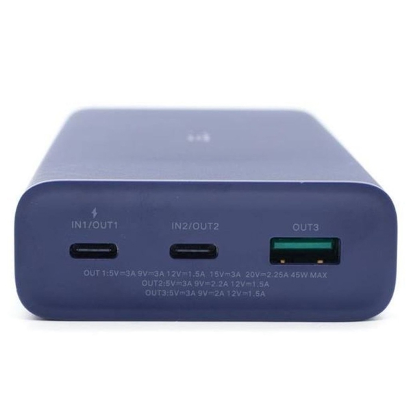 პორტატული დამტენი UGREEN PB165 (80304), 20000mAh, 45W, USB-C, Type-c, USB-A, Power Bank, Blue EOL