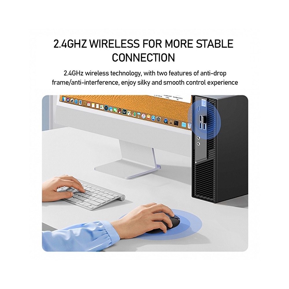 მაუსი UGREEN MU105 (90550), Wireless, USB, Mouse, Blue