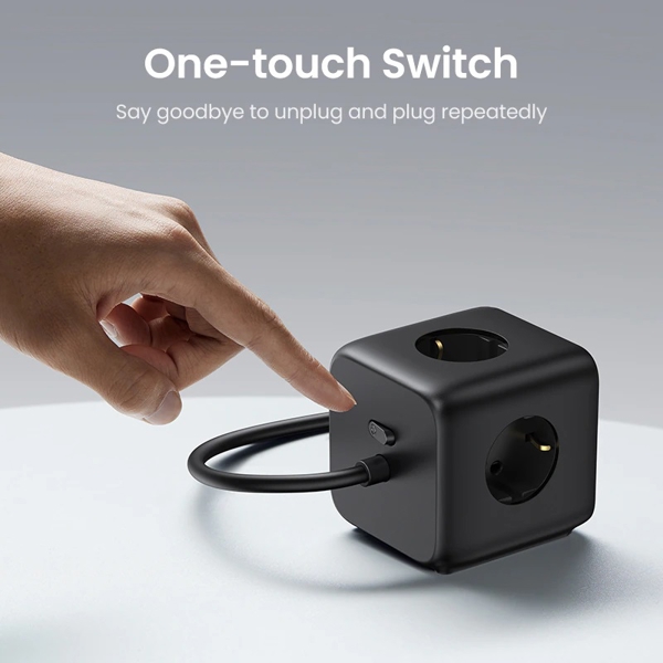 UGREEN CD268 (60113) Diginest, 65W, 3 Socket, USB-A, Type-C, 1.8m, Black