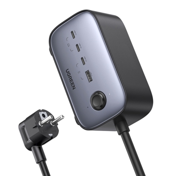 UGREEN Charger Type-c CD270 (60167) Diginest Nexode, 100W, 3 Socket, USB-A, USB-C, 1.8m, Black