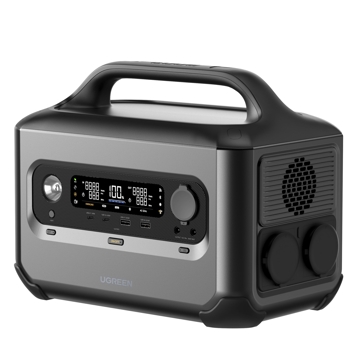 UGREEN GS600 (15050) PowerRoam, 680Wh, USB-C, Type-c, USB-A, AC, Wifi, BT, Power Station, Black