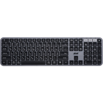 კლავიატურა 2E 2E-KS240WG, Wireless, USB, BT, Keyboard, Black/Gray