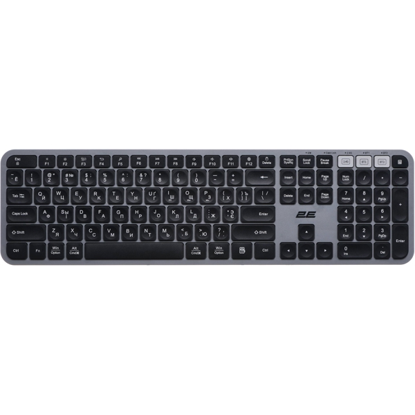 2E 2E-KS240WG, Wireless, USB, BT, Keyboard, Black/Gray