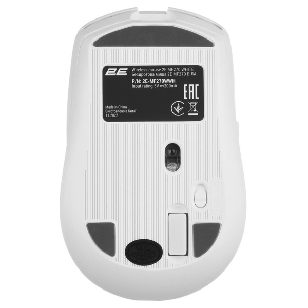 მაუსი 2E 2E-MF270WWH, Wireless, USB, Mouse, White