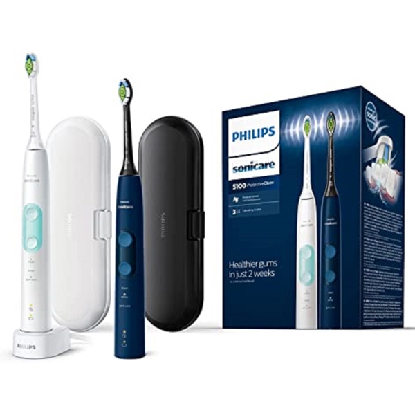 ელექტრო კბილის ჯაგრისი Philips HX6851/34, 2 Pack Electric Tooth Brush, White, Blue