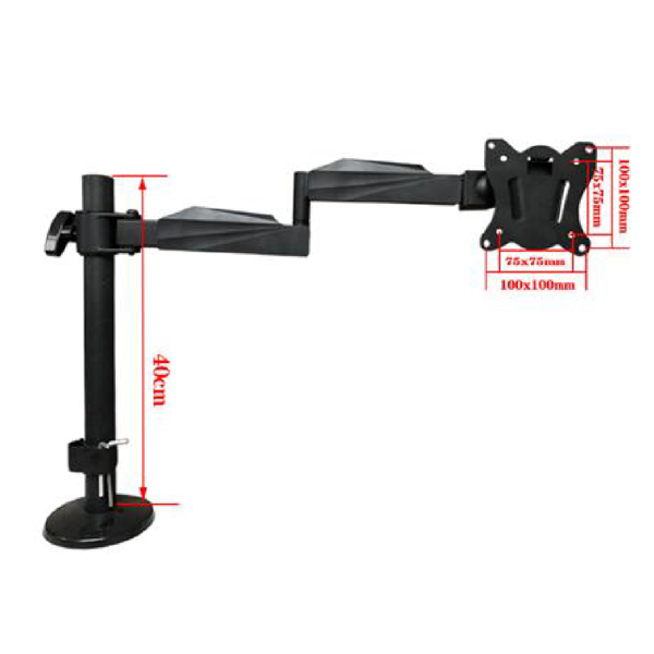 მონიტორის საკიდი Allscreen MB1427H, 14"-27", Monitor Mount, Black