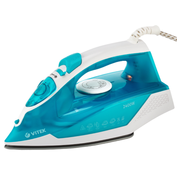 ორთქლის უთო Vitek VT-8307, 2400W, 260ML, Steam Iron, Green/White