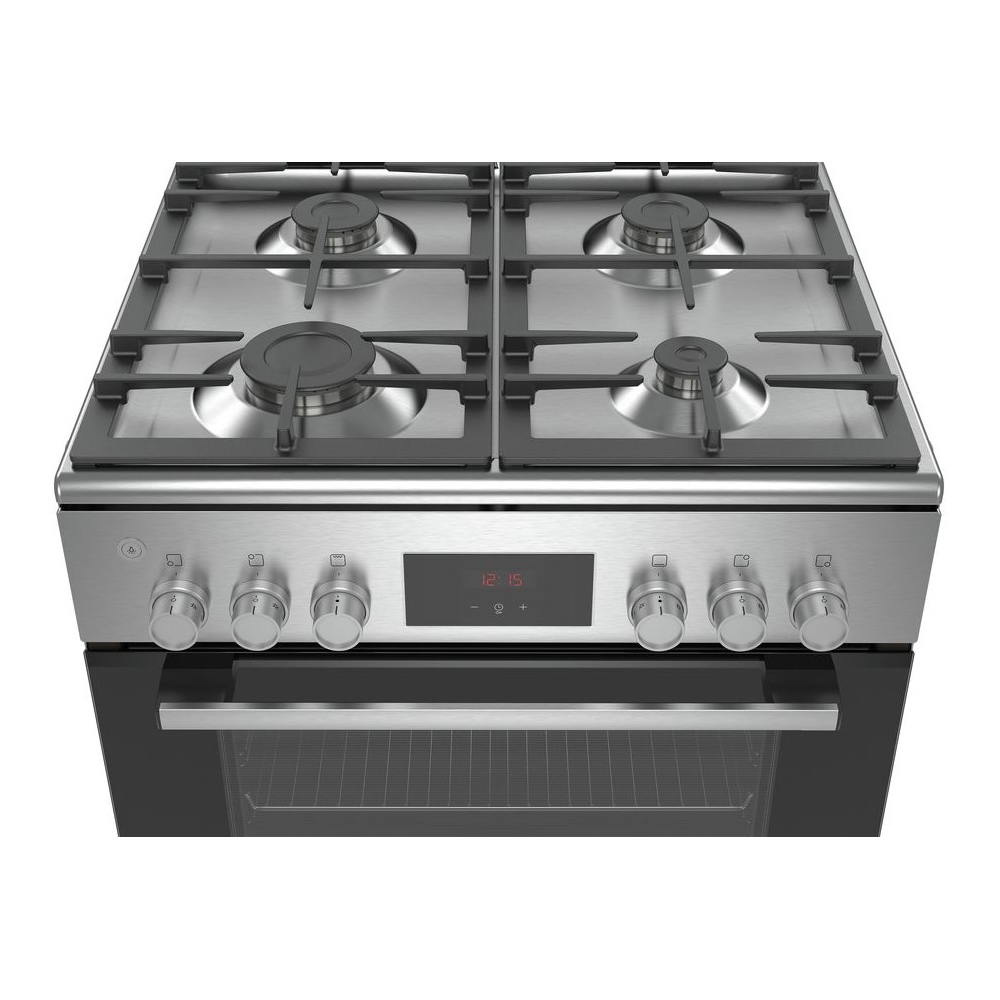 გაზქურა Bosch HGB330E50Q, 4 Gas, Oven, Silver