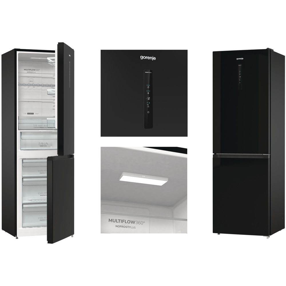 მაცივარი Gorenje NRK6192ABK4, 300L, Refrigerator, Black