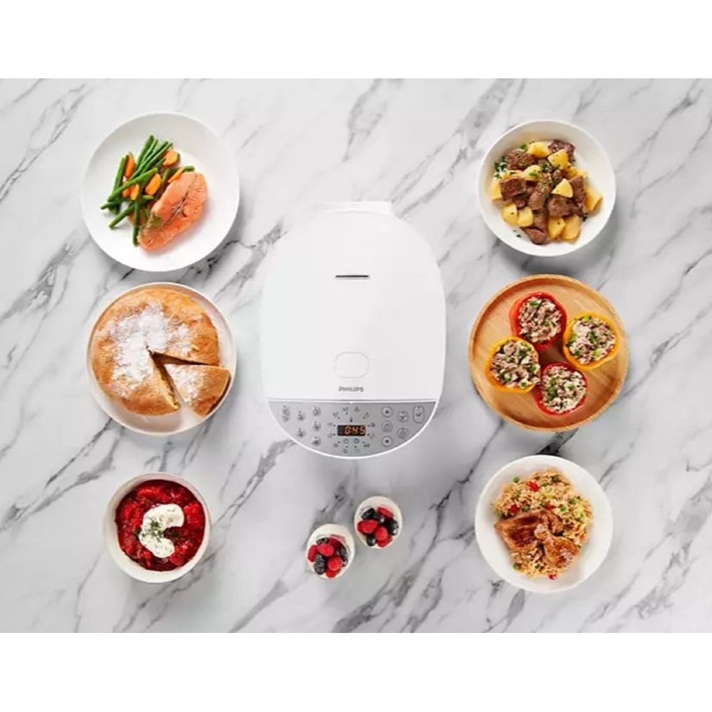 მულტსახარში Philips HD4713/40, 980W, 5L, Multifunction Cooker, White