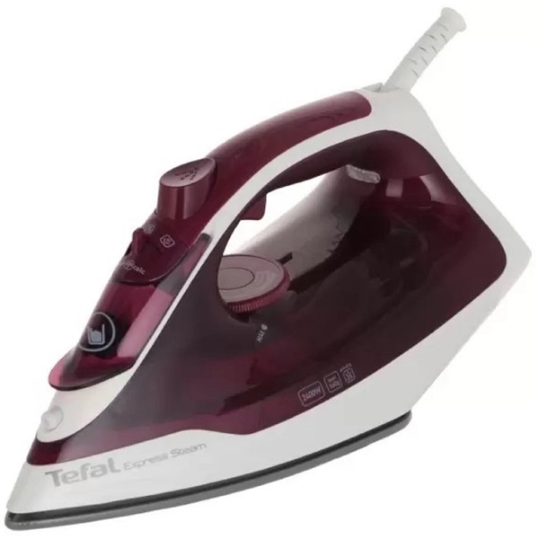 ორთქლის უთო Tefal FV2835E0, 2400W, 270ml, Steam Iron, White/Purple