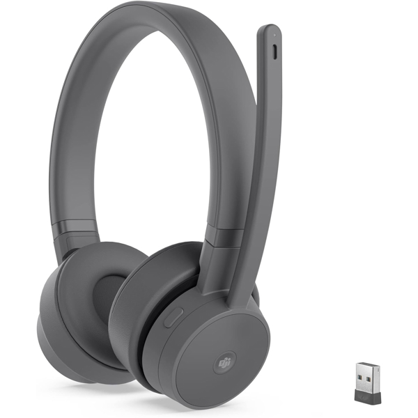 ყურსასმენი Lenovo GXD1C99241 GO, Headset  With Charging Stand, Wireless, Bluetooth, USB-C, Grey