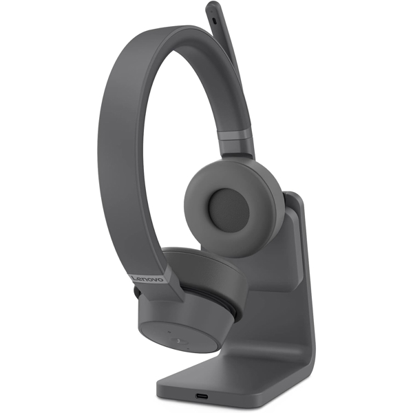 ყურსასმენი Lenovo GXD1C99241 GO, Headset  With Charging Stand, Wireless, Bluetooth, USB-C, Grey