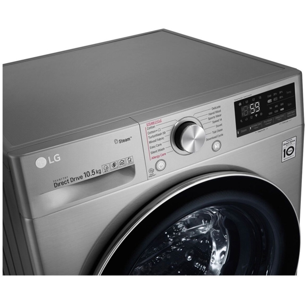 სარეცხი მანქანა LG F2V7GW9T.ASSPTSK, 8.5Kg, A, 1200Rpm, 55Db, Washing Machine, Silver