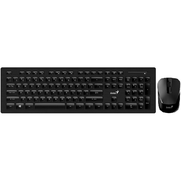 Genius SlimStar 8008, Wireless, USB, Keyboard And Mouse, Black