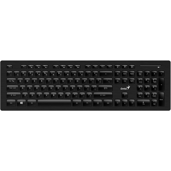 Genius SlimStar 8008, Wireless, USB, Keyboard And Mouse, Black