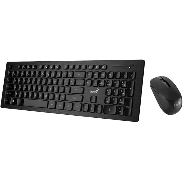 Genius SlimStar 8008, Wireless, USB, Keyboard And Mouse, Black