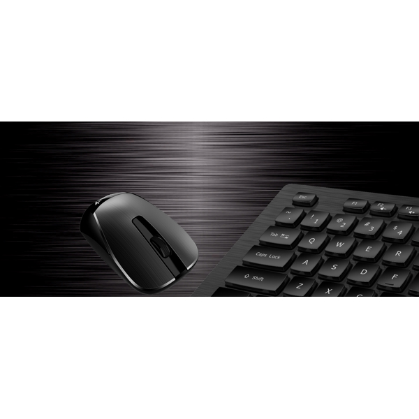 Genius SlimStar 8008, Wireless, USB, Keyboard And Mouse, Black