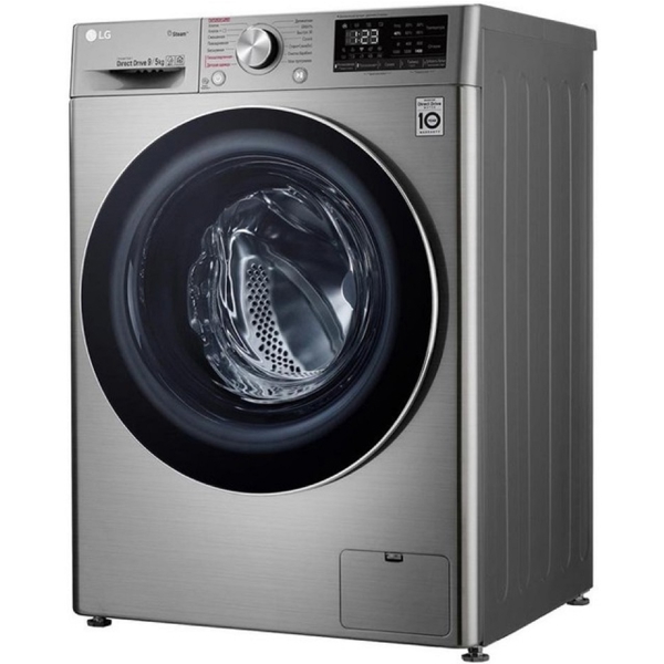 სარეცხი მანქანა LG F4V5VS2S.ASSPTSK, 9Kg, A, 1400Rpm, 53Db, Washing Machine, Silver